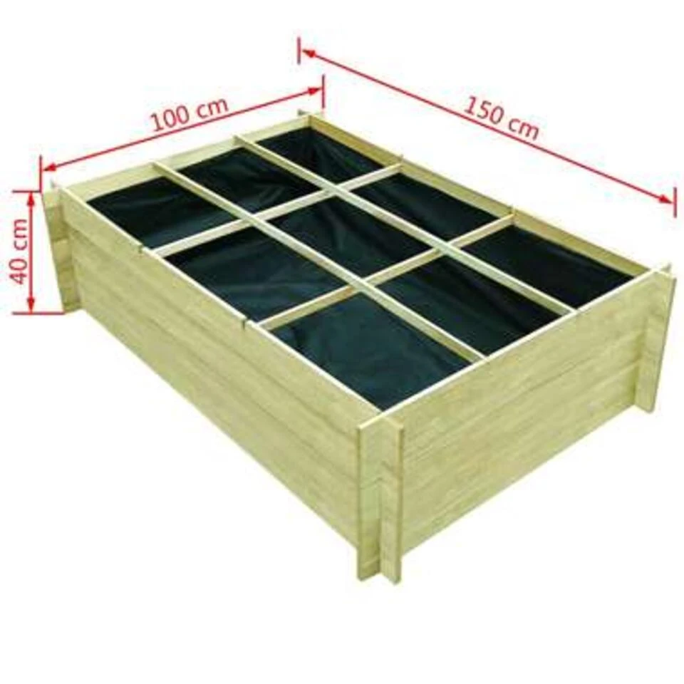 VidaXL Plantenbak Verhoogd 150x100x40 Cm Geïmpregneerd Hout 5 VidaXL Plantenbak Verhoogd 150x100x40 Cm Geïmpregneerd Hout - Afbeelding 3