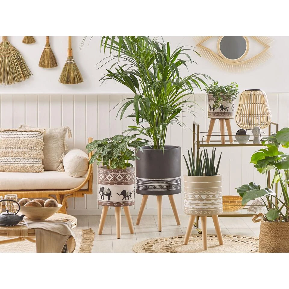 Beliani Plantenbak Voor Buiten ACHILIO - Bruin Magnesiumoxide 4 Beliani Plantenbak Voor Buiten ACHILIO - Bruin Magnesiumoxide - Afbeelding 2