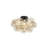 QAZQA Design Plafondlamp Zwart Met Amber Glas 4-lichts - Uvas -Woonwinkel 1000025196