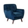 Beliani Fauteuil BODO - Blauw Fluweel 2 Beliani Fauteuil BODO - Blauw Fluweel -Woonwinkel 1000027769