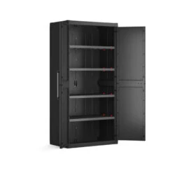 Keter Detroit XL Hoge Kast - 4 Planken - 89x54x182cm - Zwart -Woonwinkel 1000031553 0103