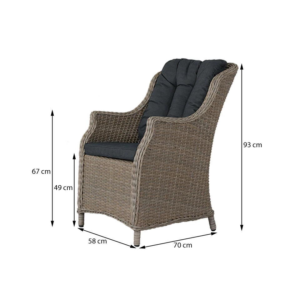 VDG King Dining Tuinstoel - Dessert 4 VDG King Dining Tuinstoel - Dessert - Afbeelding 2