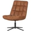 WOOOD Dirkje Draaifauteuil - Leerlook - Cognac - 101x70x85 2 WOOOD Dirkje Draaifauteuil - Leerlook - Cognac - 101x70x85 -Woonwinkel 1000052487