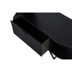 WOOOD Rink Kapstok Met Spiegel - Metaal - Zwart - 188x99x34 -Woonwinkel 1000052508 0102