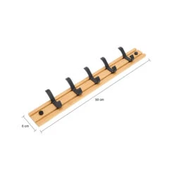 QUVIO Kapstok Bamboo Verschuifbare Haken Hout -Woonwinkel 1000071847 0102