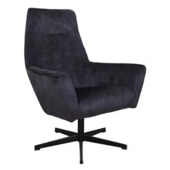Fauteuil Draaibaar Casper Velvet Antraciet - Stof - Grijs -Woonwinkel 1000072638 0103