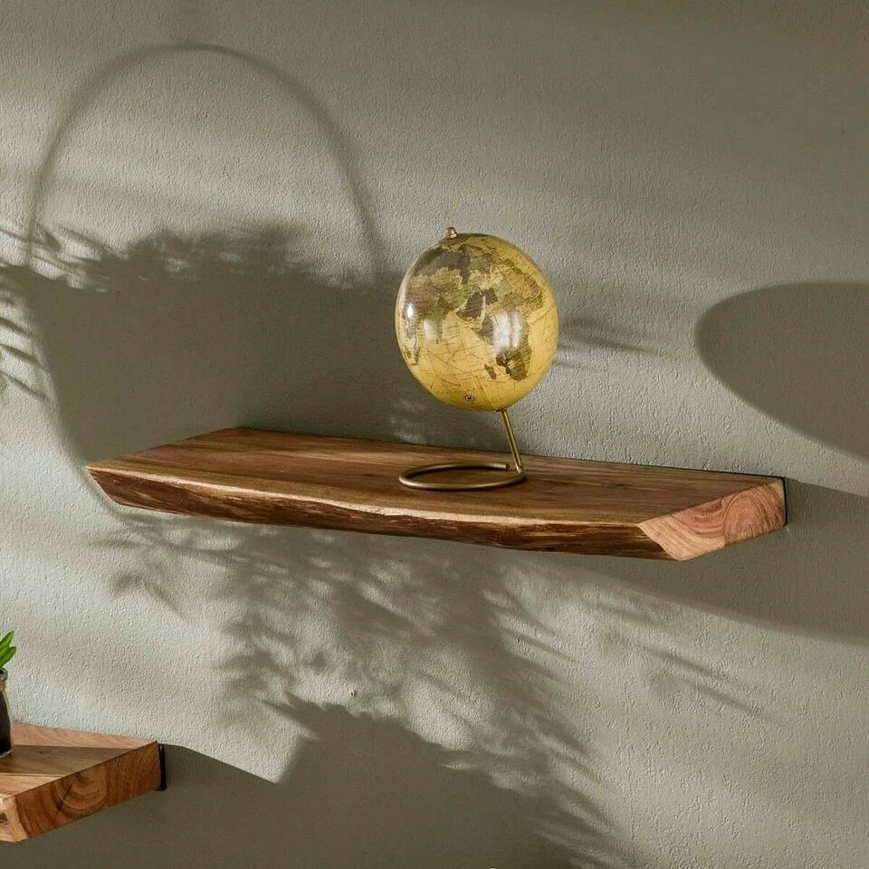 Wandplank Edwin 60cm - Hout - Bruin 4 Wandplank Edwin 60cm - Hout - Bruin - Afbeelding 2