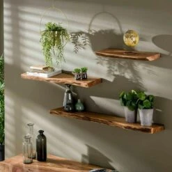 Wandplank Edwin 60cm - Hout - Bruin 8 Wandplank Edwin 60cm - Hout - Bruin -Woonwinkel 1000076618 0102