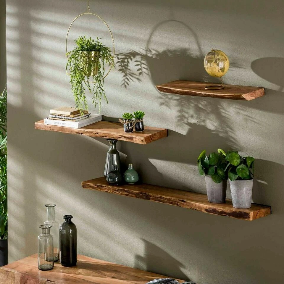 Wandplank Edwin 60cm - Hout - Bruin 5 Wandplank Edwin 60cm - Hout - Bruin - Afbeelding 3