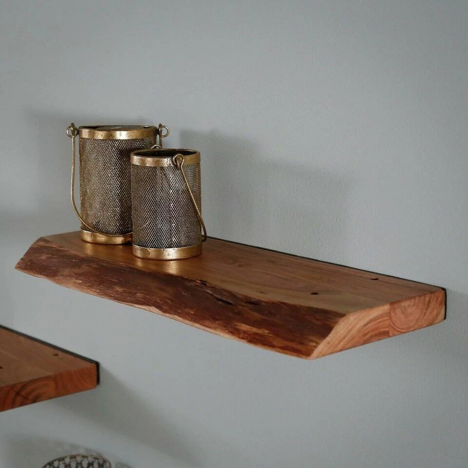 Wandplank Edwin 60cm - Hout - Bruin 6 Wandplank Edwin 60cm - Hout - Bruin - Afbeelding 4