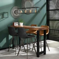 Barstoel Jill Kuip - Lederlook - Bruin -Woonwinkel 1000076859 0103