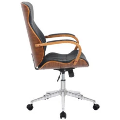 Clp Bureaustoel Melilla Kunstleder Walnoot Zwart -Woonwinkel 1000085263 0102