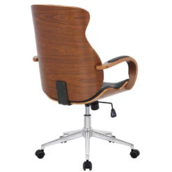 Clp Bureaustoel Melilla Kunstleder Walnoot Zwart -Woonwinkel 1000085263 0103