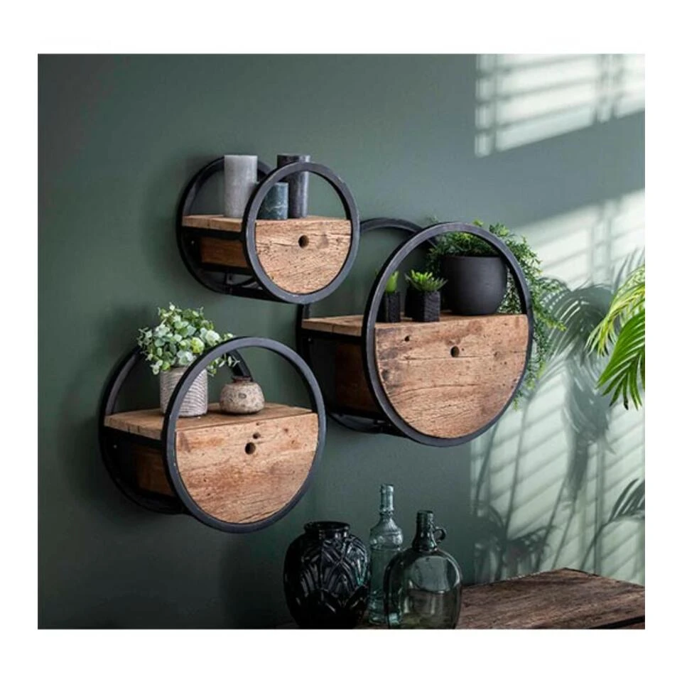 Kalfort Calro Industrieel Wandrek Set Van 3 - 30 Cm 4 Kalfort Calro Industrieel Wandrek Set Van 3 - 30 Cm - Afbeelding 2