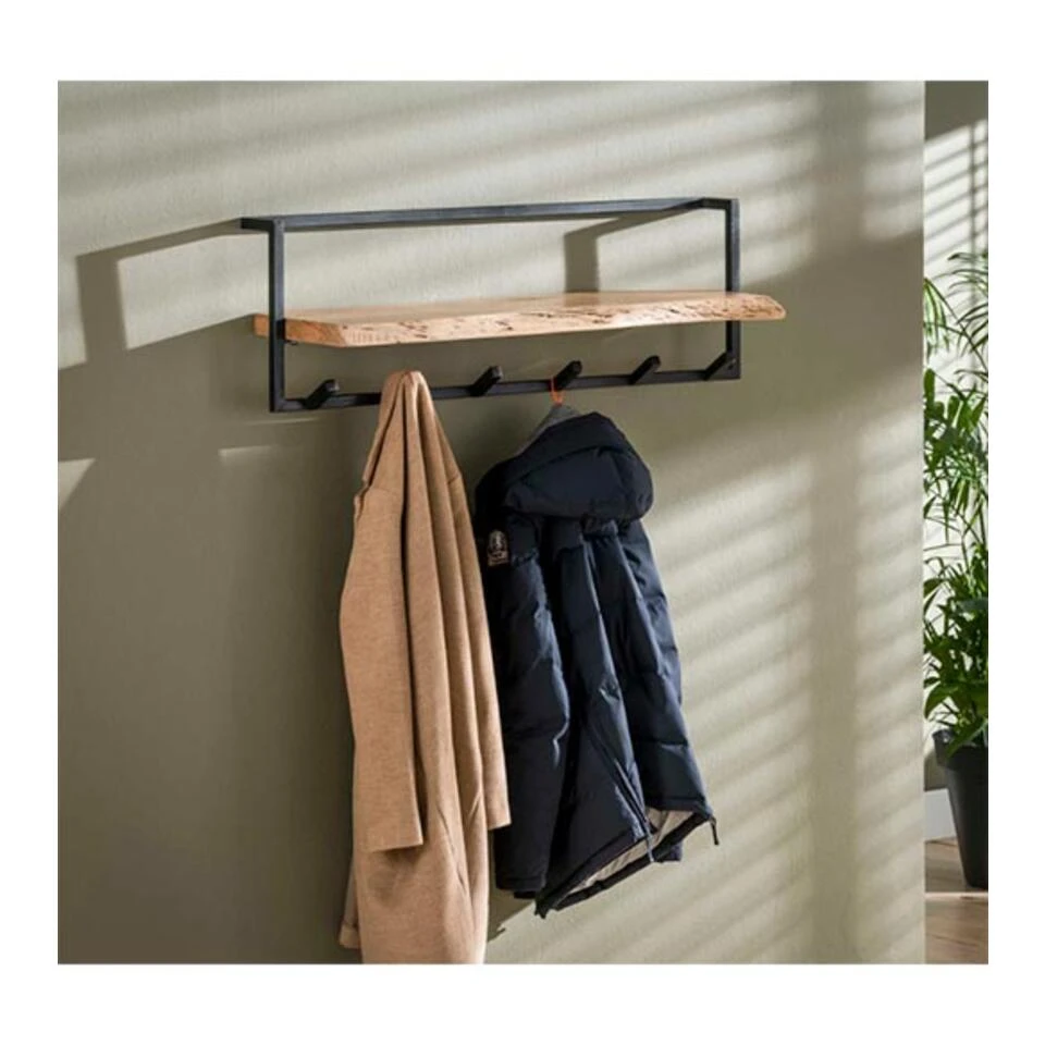 Kalfort Stockton Kapstok Met Hoedenplank 6 Haken - 25x100x32 Cm 4 Kalfort Stockton Kapstok Met Hoedenplank 6 Haken - 25x100x32 Cm - Afbeelding 2