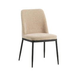 Eetkamerstoel Noli Chenille Beige - Stof - Beige
