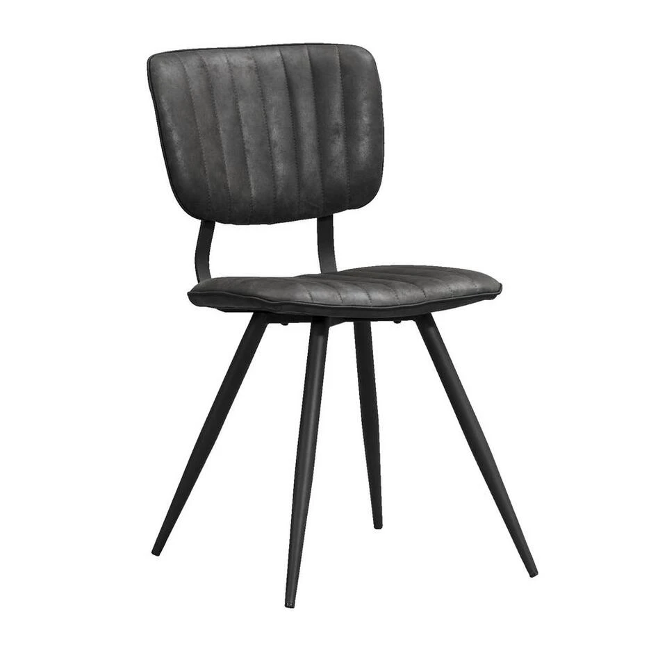 Eetkamerstoel Brim - Stof - Antraciet 4 Eetkamerstoel Brim - Stof - Antraciet - Afbeelding 2