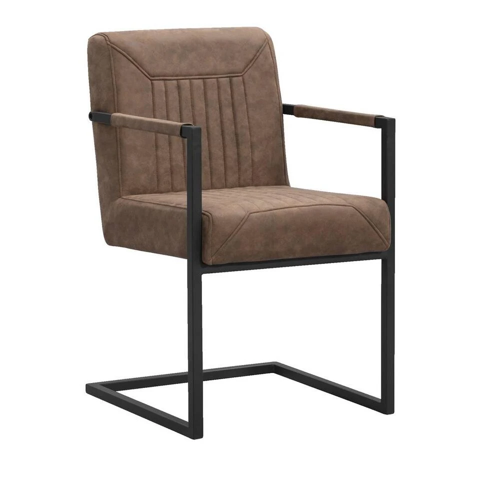 Eetkamerstoel Mats Met Armleuning - Cognac 4 Eetkamerstoel Mats Met Armleuning - Cognac - Afbeelding 2