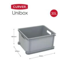 Curver Unibox Classic Opbergbox L - 3x30L - 43x35x23,5cm - Grijs -Woonwinkel 1237137916 0102