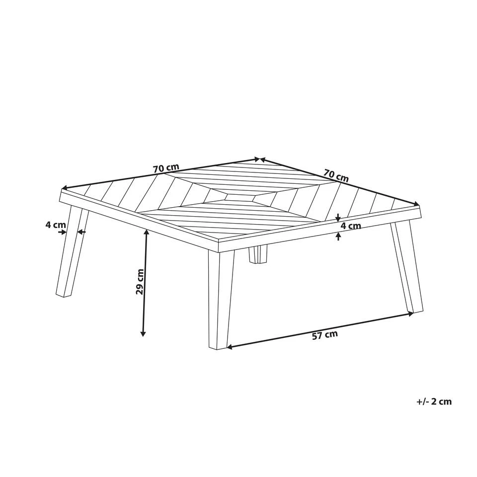 Beliani Salontafel BARATTI - Lichte Houtkleur Acaciahout 4 Beliani Salontafel BARATTI - Lichte Houtkleur Acaciahout - Afbeelding 2