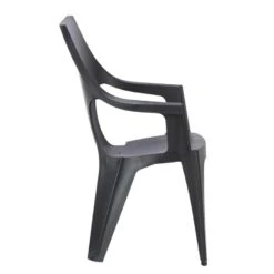 Keter - Stapelstoel Dante Hoge Rug - Donkergrijs - 89x57x57 Cm -Woonwinkel 50100437 8000