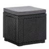 Keter Allibert Hocker/voetenbankje Cube Incl. Kussen - Grijs - 39x42x42 Cm -Woonwinkel 50100445