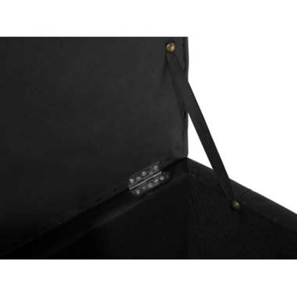 Beliani Ottomaan MICHIGAN - Zwart Kunstleer 5 Beliani Ottomaan MICHIGAN - Zwart Kunstleer - Afbeelding 3