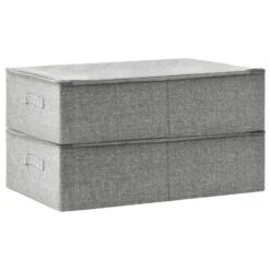 VidaXL Opbergboxen 2 St 70x40x18 Cm Stof Grijs -Woonwinkel 8f5336cd4afb4a7f99551d03d03991b2