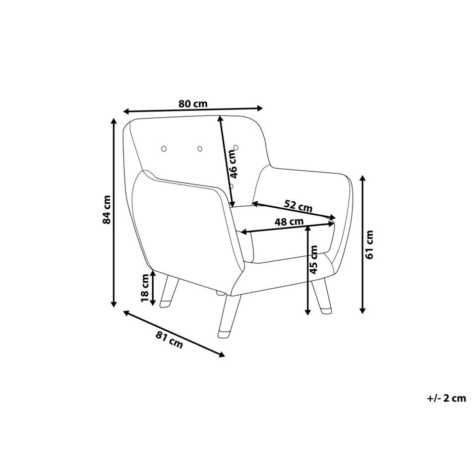 Beliani Fauteuil BODO - Blauw Fluweel 5 Beliani Fauteuil BODO - Blauw Fluweel - Afbeelding 3
