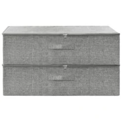 VidaXL Opbergboxen 2 St 70x40x18 Cm Stof Grijs -Woonwinkel c9e5a798d1cf40f2864289603fd006bd