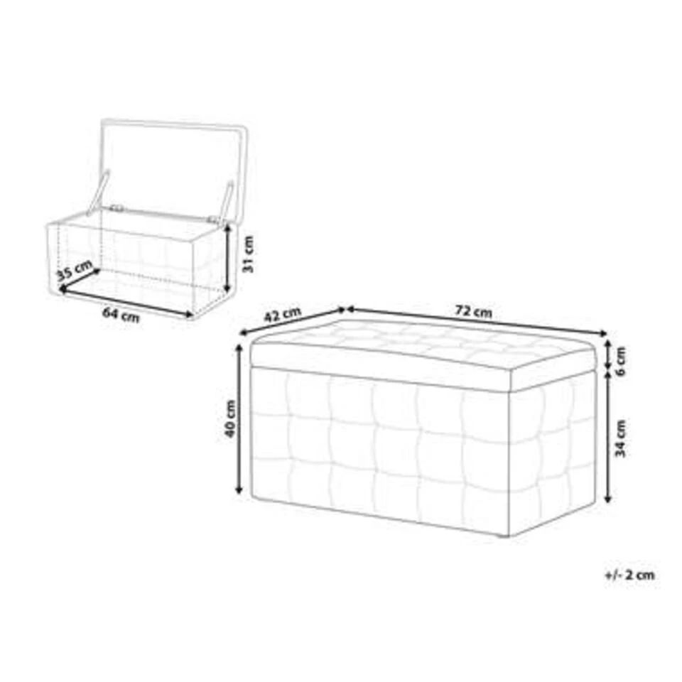 Beliani Ottomaan MICHIGAN - Zwart Kunstleer 6 Beliani Ottomaan MICHIGAN - Zwart Kunstleer - Afbeelding 4