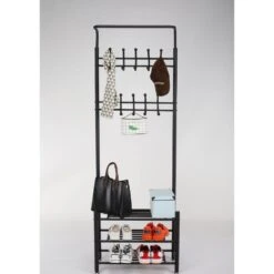 O'DADDY® Kapstok Staand - Schoenenrek - 18 Haken - 66x30x190cm - Zwart -Woonwinkel db877b99e4f5496b8b5226bbb727ea20